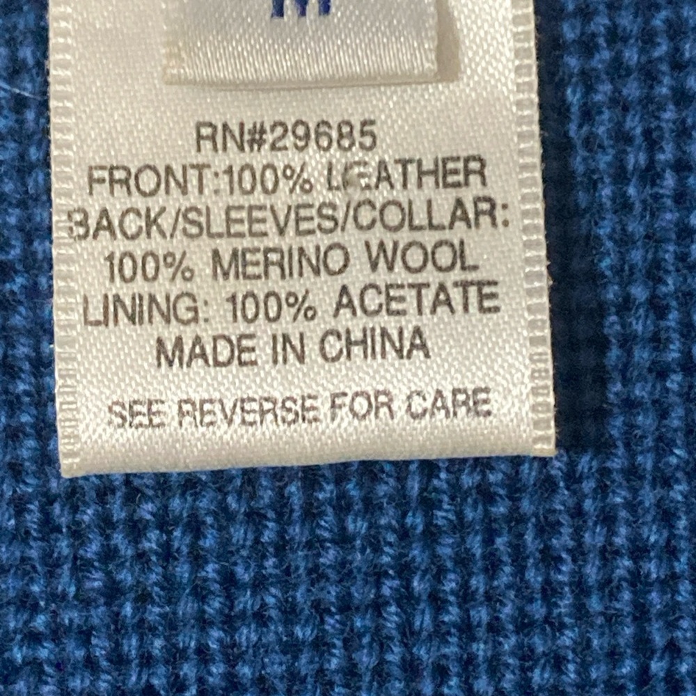 Pendleton Women's Size Medium Blue Leather Merino… - image 4